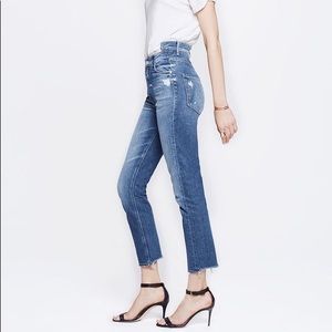 MOTHER The Dazzler in My Treat distressed high waisted jeans